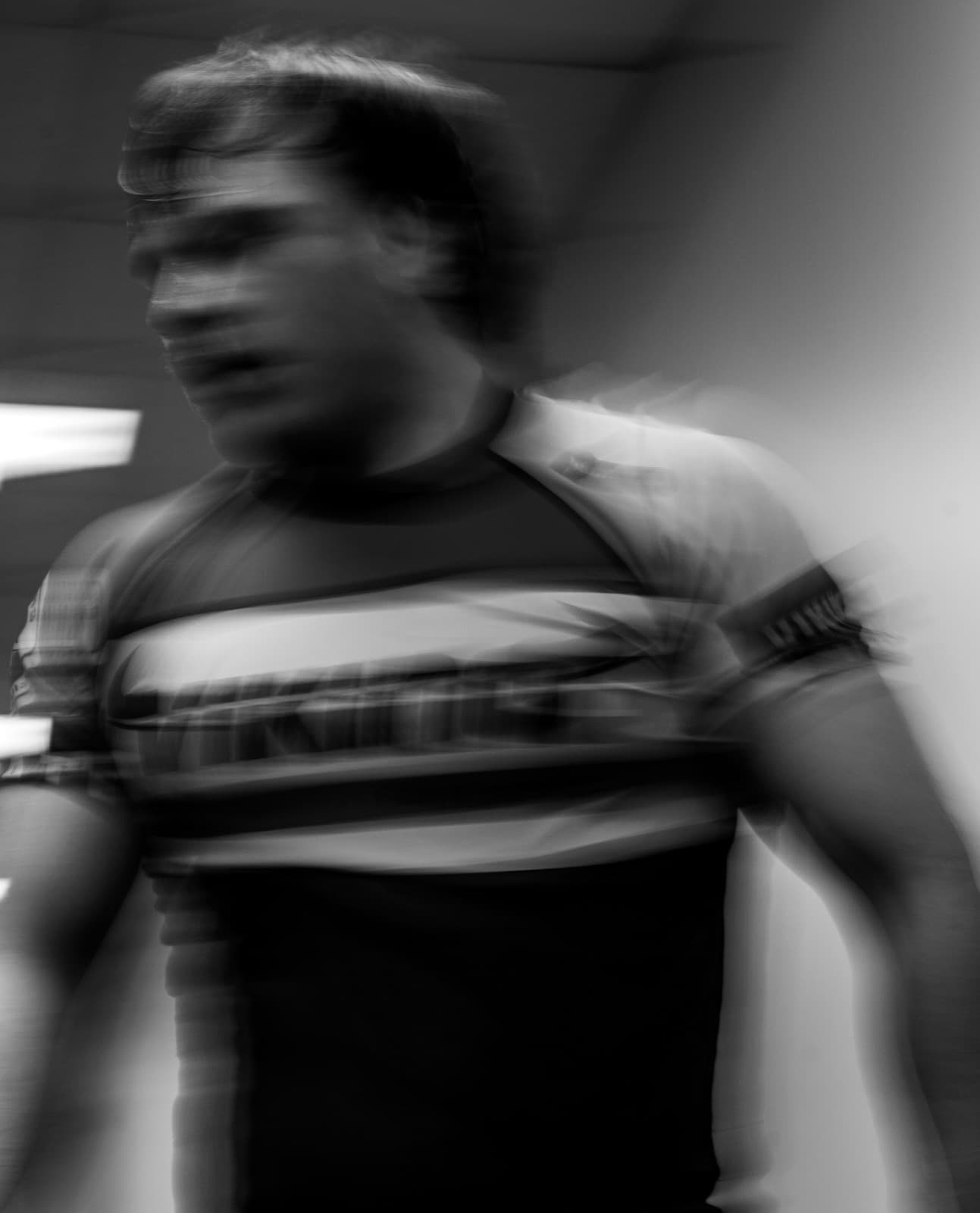 Standing figure, motion blur